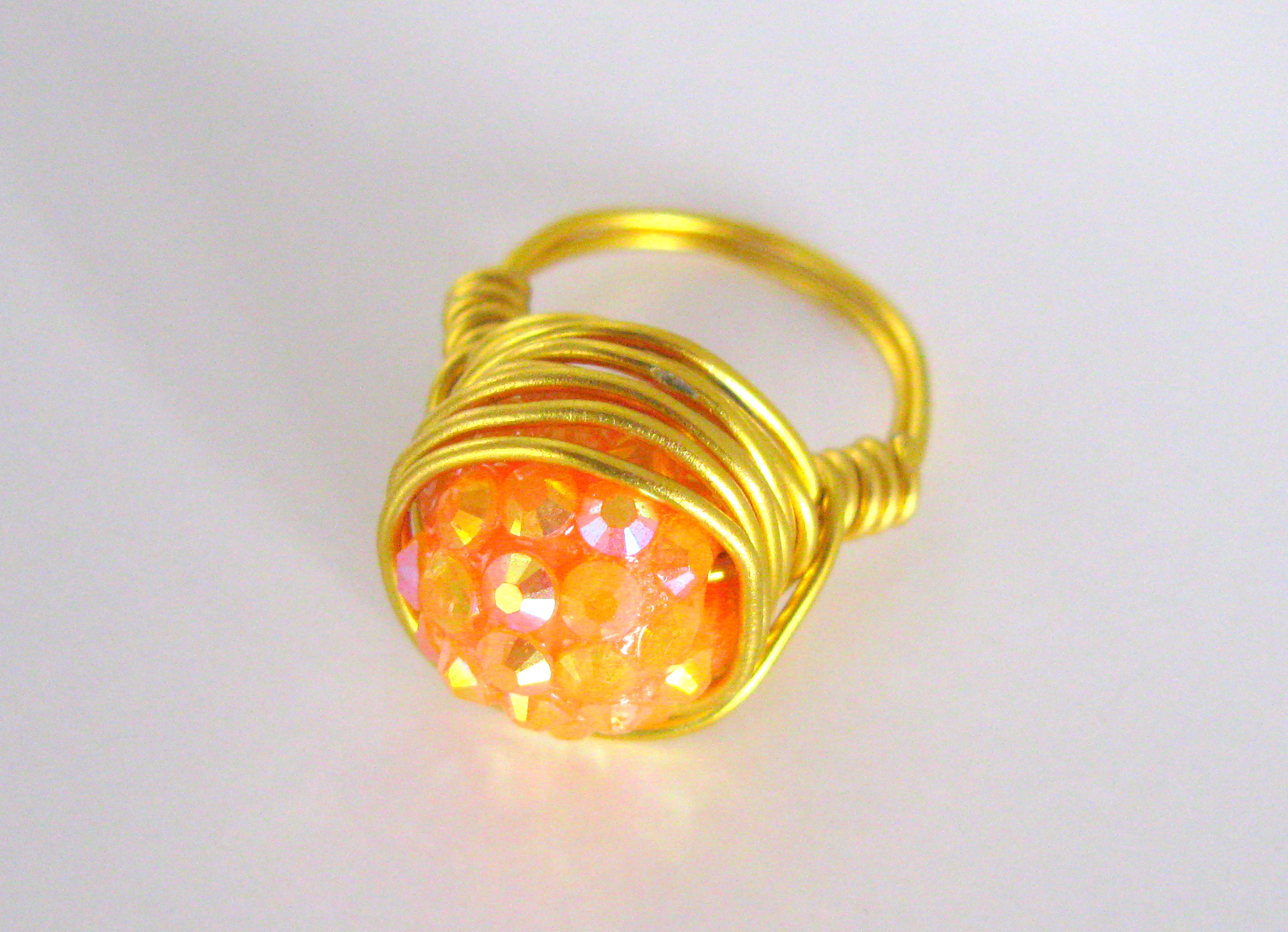 Orange Candy Cocktail Ring, Custom Rings, Custom Jewellery, Women And Teens on Luulla
